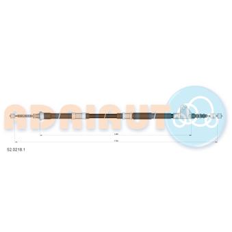 Tirette à câble, frein de stationnement arrière droit ADRIAUTO 52.0218.1 pour FORD FOCUS 1.8 - 110cv
