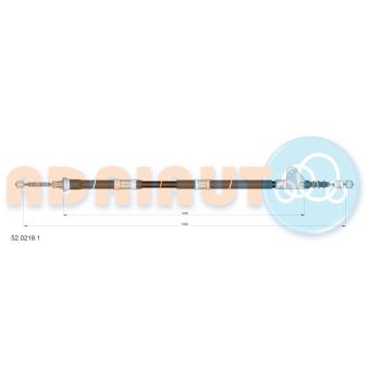 Tirette à câble, frein de stationnement arrière gauche ADRIAUTO 52.0219.1 pour FORD FOCUS 1.8 - 110cv