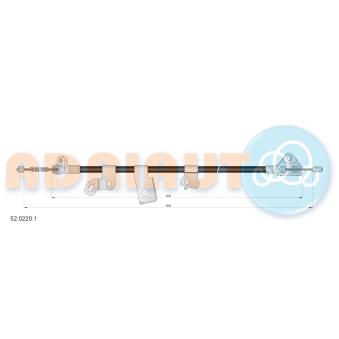 Tirette à câble, frein de stationnement arrière droit ADRIAUTO [52.0220.1]