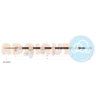 Tirette à câble, frein de stationnement arrière droit ADRIAUTO 52.0229.2 pour NISSAN QASHQAI 1.5 dCi - 110cv
