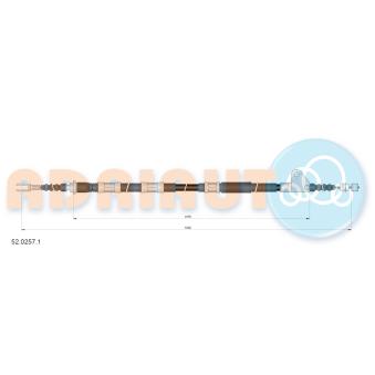 Tirette à câble, frein de stationnement arrière droit ADRIAUTO 52.0257.1 pour FORD FOCUS 1.8 - 110cv