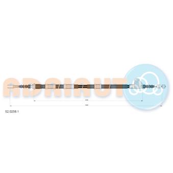 Tirette à câble, frein de stationnement arrière gauche ADRIAUTO 52.0258.1 pour FORD FOCUS 1.8 - 110cv