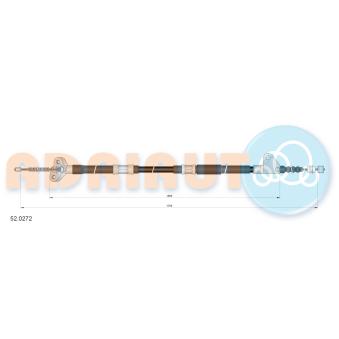 Tirette à câble, frein de stationnement arrière droit ADRIAUTO 52.0272 pour FORD FOCUS 1.8 - 110cv