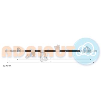 Tirette à câble, frein de stationnement arrière gauche ADRIAUTO 52.0278.1 pour TOYOTA YARIS 1.4 D-4D - 75cv