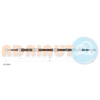 Tirette à câble, frein de stationnement arrière droit ADRIAUTO 52.0288.1 pour CHRYSLER SEBRING 1.6 - 110cv