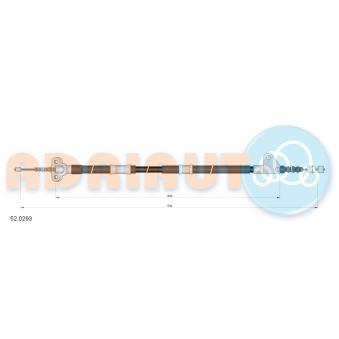 Tirette à câble, frein de stationnement arrière gauche ADRIAUTO 52.0293 pour LADA NIVA 1.6 - 99cv