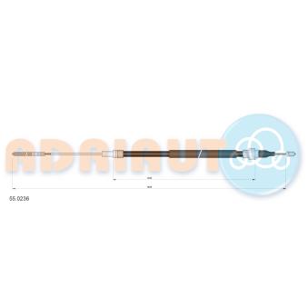 Tirette à câble, frein de stationnement ADRIAUTO 55.0236 pour VOLKSWAGEN JETTA 1.8 Syncro - 90cv