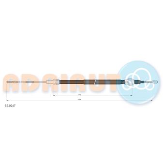 Tirette à câble, frein de stationnement ADRIAUTO 55.0247 pour PEUGEOT 405 1.9 TDI - 110cv