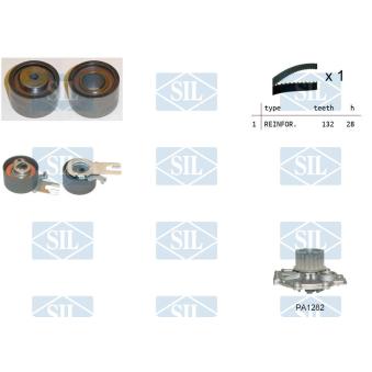 Pompe à eau + kit de courroie de distribution Saleri SIL K1PA1282