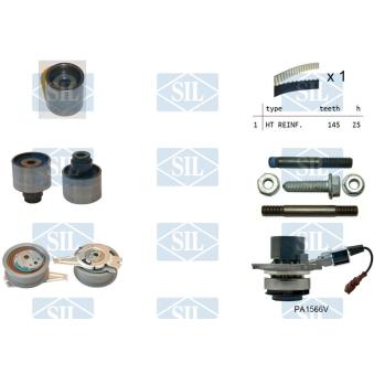 Pompe à eau + kit de courroie de distribution Saleri SIL [K1PA1566V]