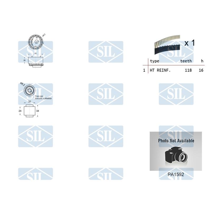 Pompe à eau + kit de courroie de distribution Saleri SIL K1PA1592 - Visuel 1