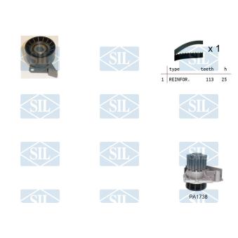Pompe à eau + kit de courroie de distribution Saleri SIL OEM 493169