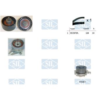Pompe à eau + kit de courroie de distribution Saleri SIL K1PA861