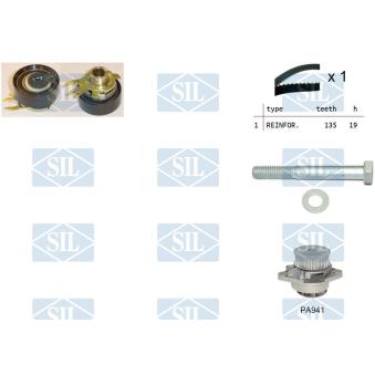 Pompe à eau + kit de courroie de distribution Saleri SIL OEM 030109119S Pompe à eau + kit de courroie de distribution Saleri SIL OEM 030109119S