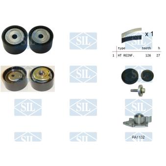 Pompe à eau + kit de courroie de distribution Saleri SIL OEM 4408028 Pompe à eau + kit de courroie de distribution Saleri SIL OEM 4408028