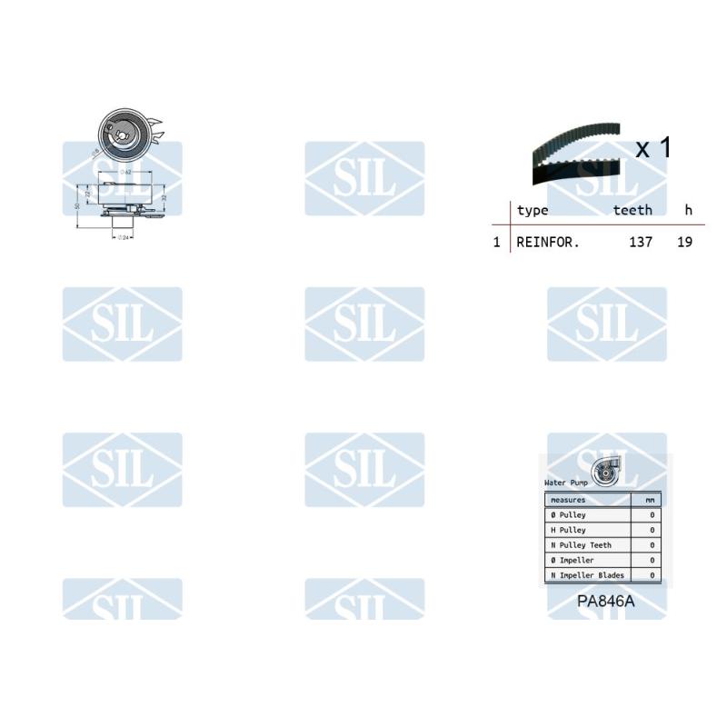 Pompe à eau + kit de courroie de distribution Saleri SIL K2PA846A - Visuel 1