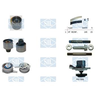 Pompe à eau + kit de courroie de distribution Saleri SIL [K3PA1566]