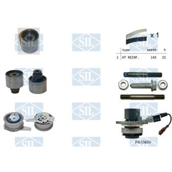 Pompe à eau + kit de courroie de distribution Saleri SIL [K3PA1566V]