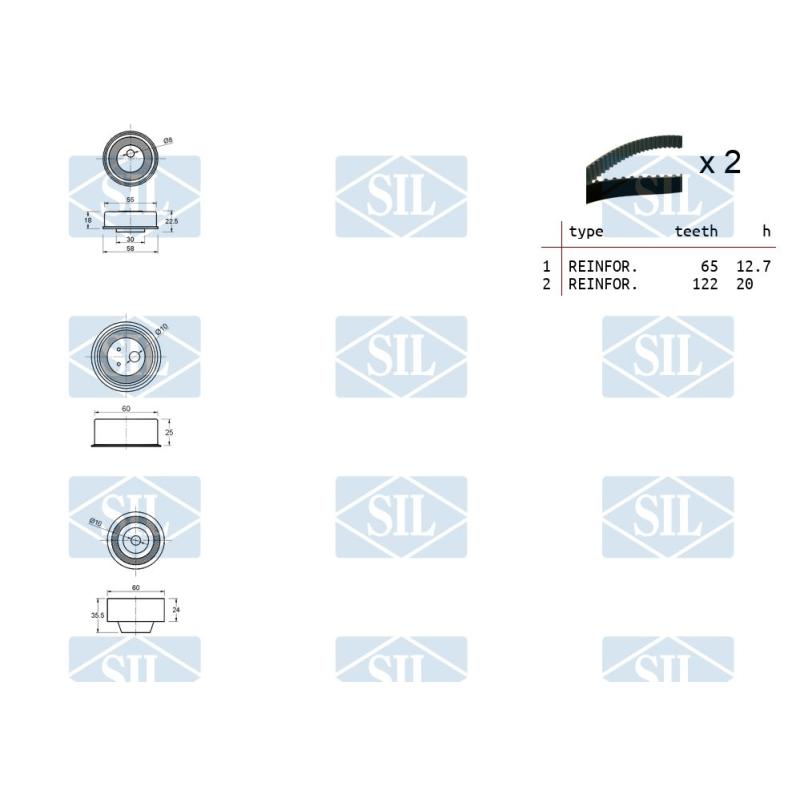 Kit de courroie crantée Saleri SIL TK1425 - Visuel 1