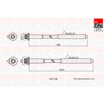 Jeu de boulons de culasse de cylindre FAI AutoParts [B1027]