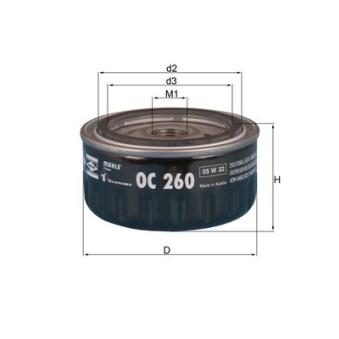 Filtre à huile KNECHT OC 260