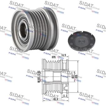 Poulie roue libre, alternateur SIDAT OEM 0121542202