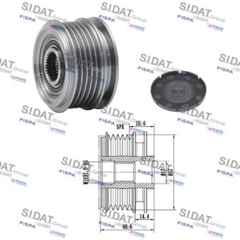 Poulie roue libre, alternateur SIDAT OEM 373002A460