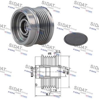 Poulie roue libre, alternateur SIDAT [455232]