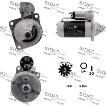 Démarreur SIDAT S12MA0106A2 pour TOYOTA TERCEL B 80.45 - 76cv