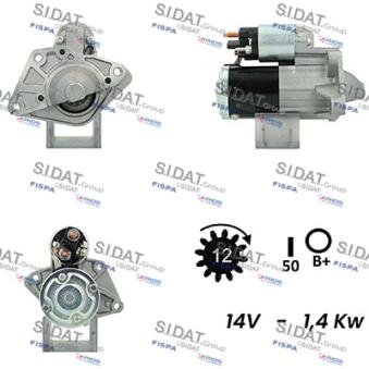Démarreur SIDAT S12MH0218 pour NISSAN NV300 1.6 dci 145 - 146cv
