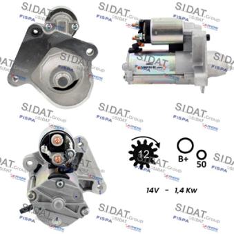 Démarreur SIDAT S12VS0013 pour TOYOTA COROLLA 1.6 MZ-CD - 90cv