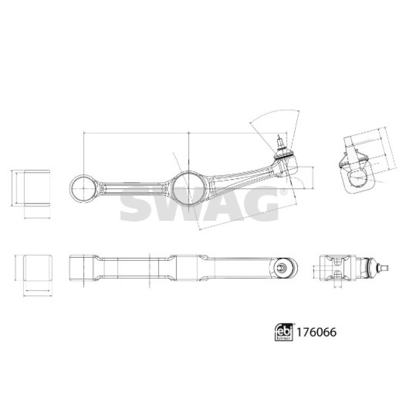 Triangle ou bras de suspension (train avant) SWAG 33 10 3282 - Visuel 2