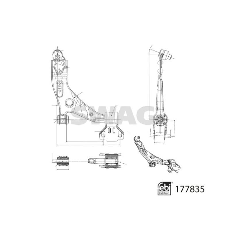 Triangle ou bras de suspension (train avant) SWAG 33 10 4321 - Visuel 1