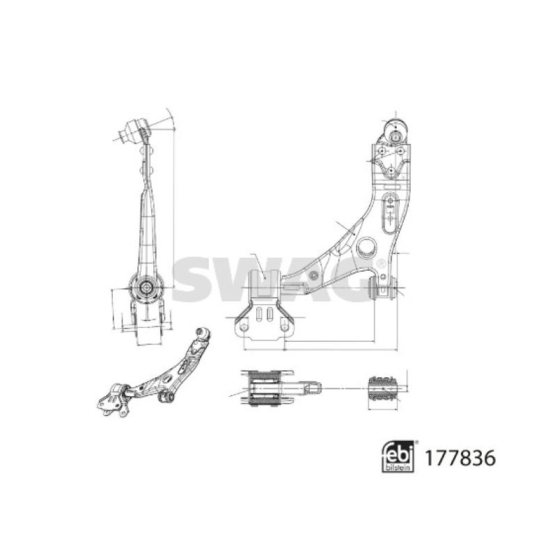 Triangle ou bras de suspension (train avant) SWAG 33 10 4322 - Visuel 1