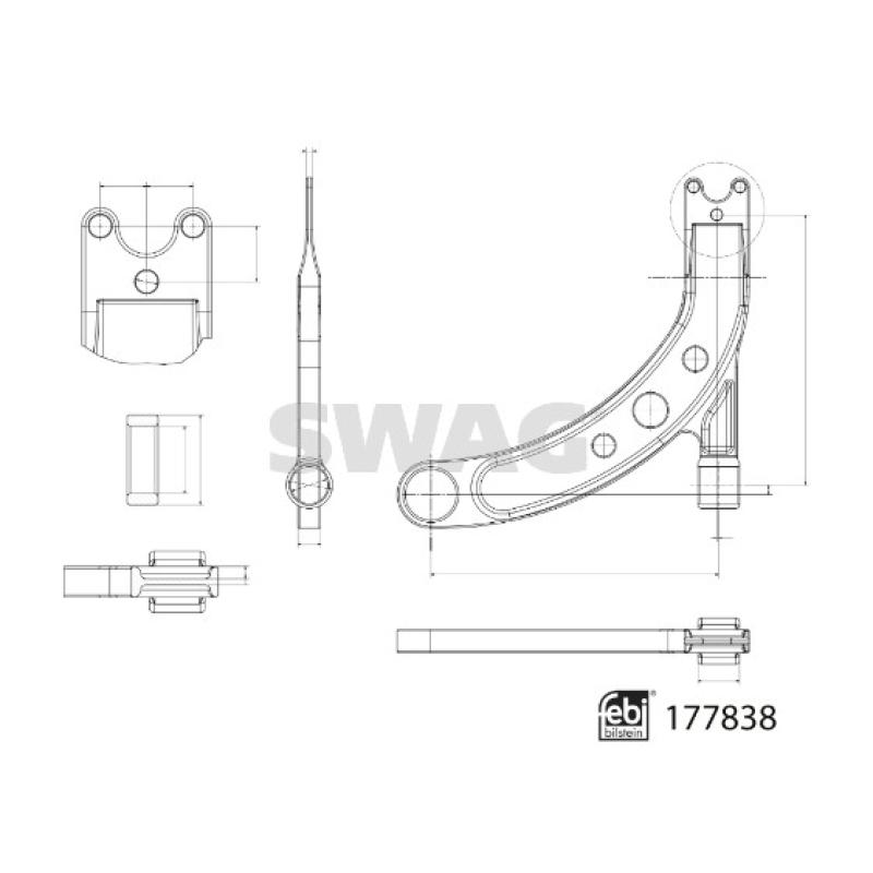 Triangle ou bras de suspension (train avant) SWAG 33 10 4324 - Visuel 1