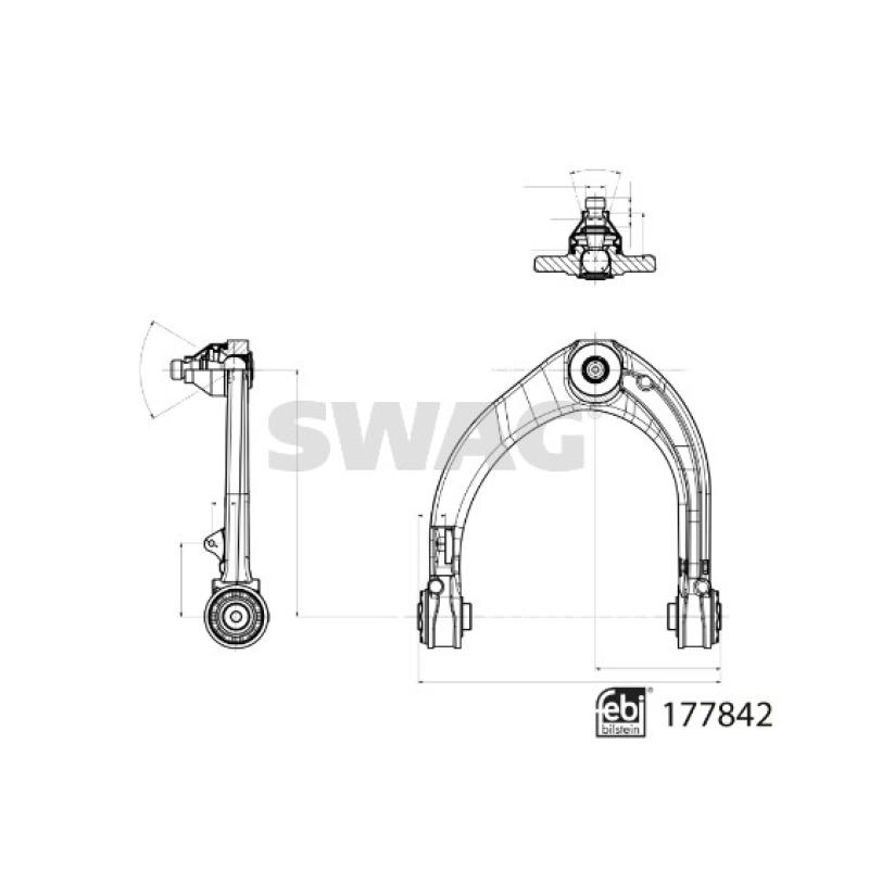 Triangle ou bras de suspension (train avant) SWAG 33 10 4328 - Visuel 1