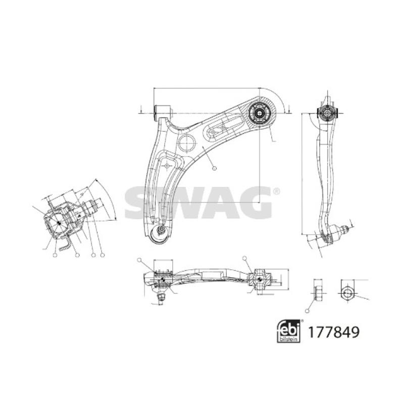 Triangle ou bras de suspension (train avant) SWAG 33 10 4332 - Visuel 1