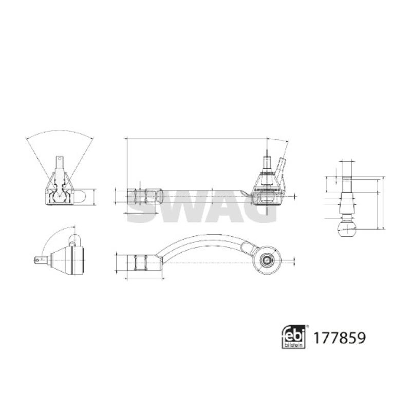 Rotule de barre de connexion avant gauche SWAG 33 10 4337 - Visuel 2