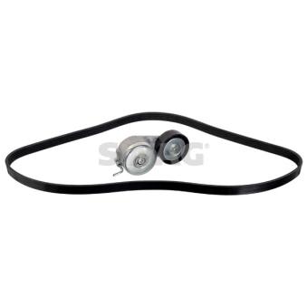 Jeu de courroies trapézoïdales à nervures SWAG 33 10 4394 pour FORD C-MAX 1.4 - 78cv