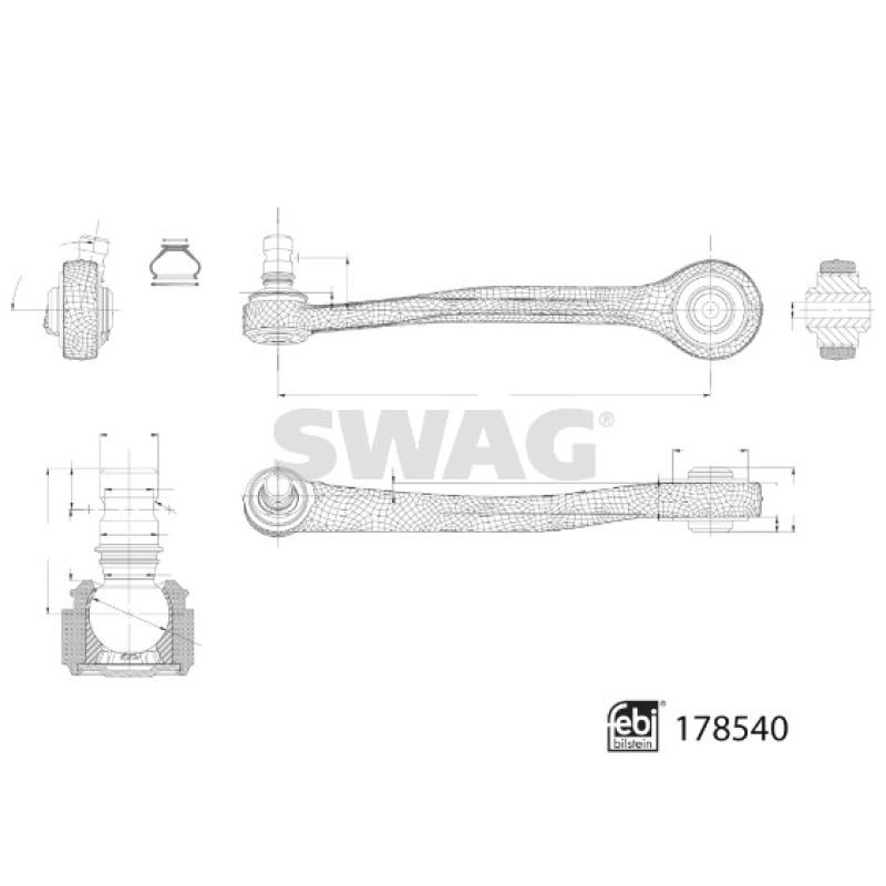 Triangle ou bras de suspension (train avant) SWAG 33 10 4580 - Visuel 1