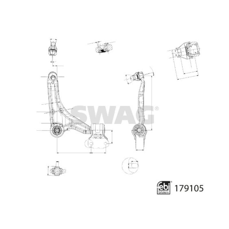 Triangle ou bras de suspension (train avant) SWAG 33 10 4801 - Visuel 1
