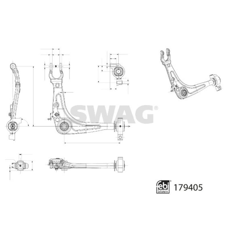 Triangle ou bras de suspension (train avant) SWAG 33 10 4907 - Visuel 1