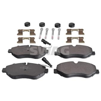 Jeu de 4 plaquettes de frein avant SWAG 33 10 6317 pour NISSAN CABSTAR 28.11 DCI. 32.11 DCI. 35.11 DCI 2.5 - 110cv