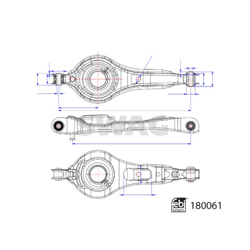 Triangle ou bras de suspension (train arrière) SWAG 33 10 6369 - Visuel 2