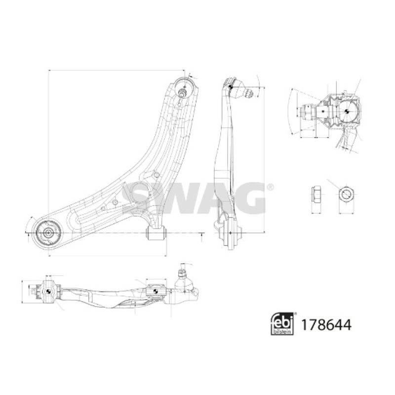 Triangle ou bras de suspension (train avant) SWAG 33 10 6999 - Visuel 1