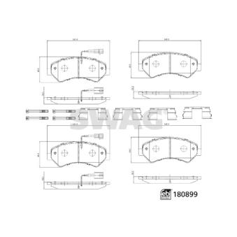 Jeu de 4 plaquettes de frein avant SWAG OEM 77368452