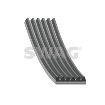 Courroie trapézoïdale à nervures SWAG 33 10 8191 pour PORSCHE PANAMERA 3.0 S E-Hybrid - 380cv