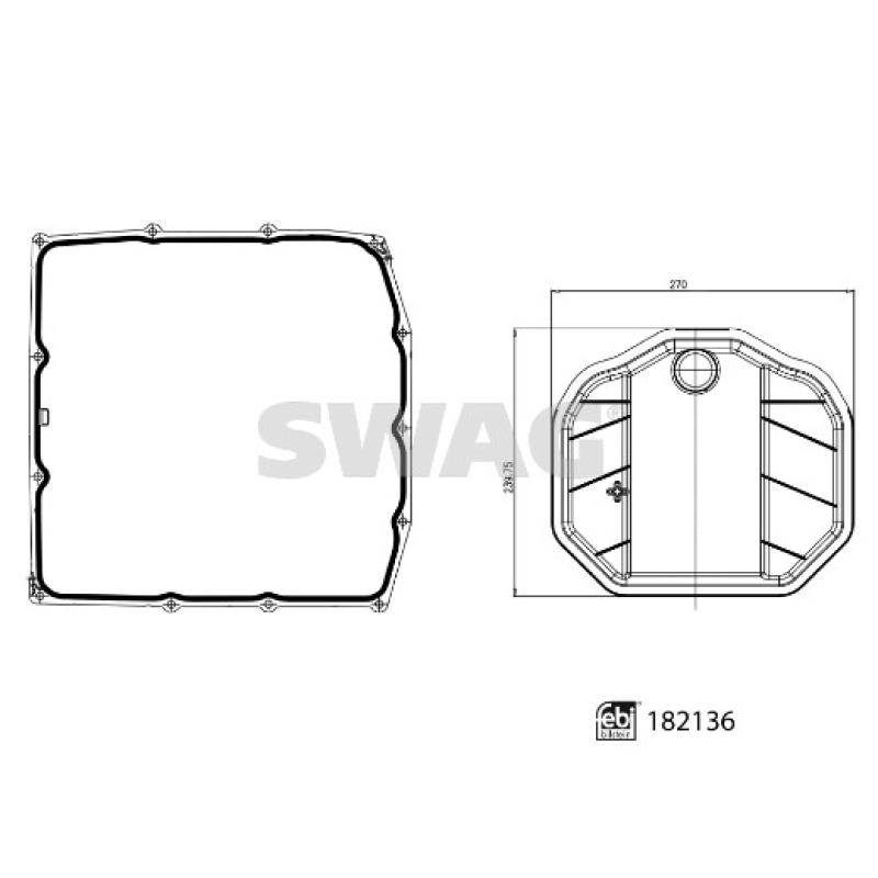 Kit de filtre hydraulique, boîte automatique SWAG 33 10 8531 - Visuel 2
