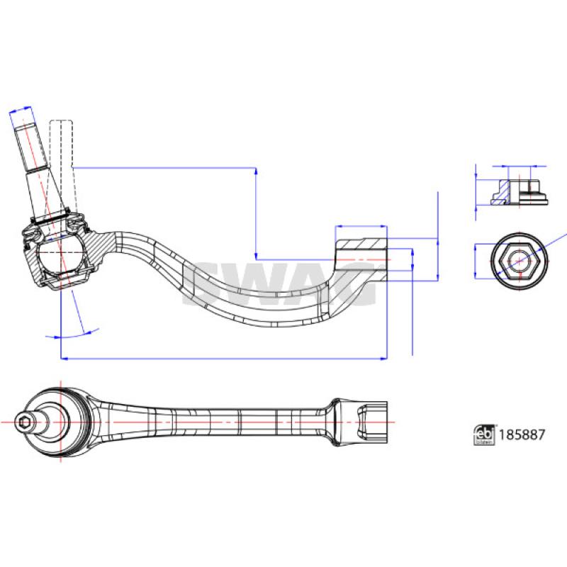 Rotule de barre de connexion SWAG 33 11 0132 - Visuel 2