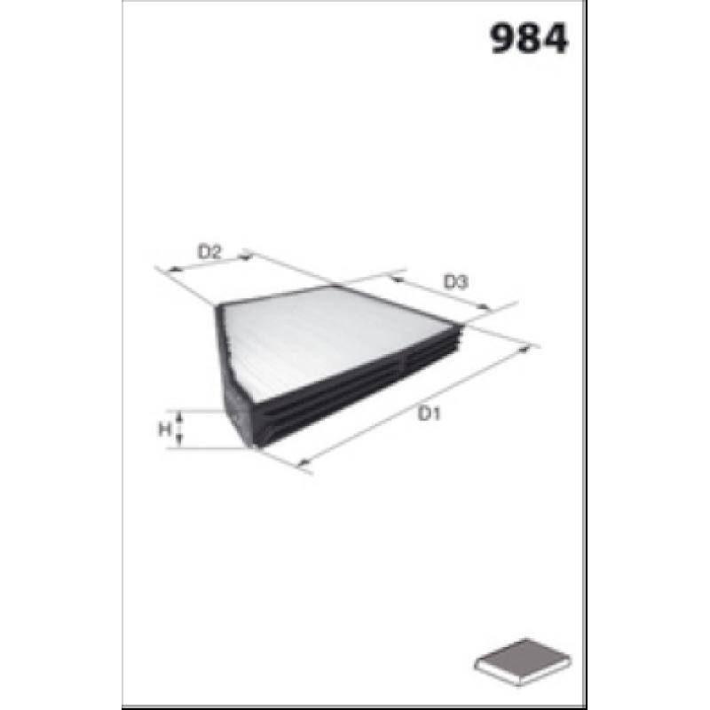 Filtre, air de l'habitacle MECAFILTER ELR7052 - Visuel 1